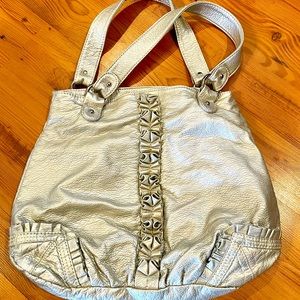 Mark Ecko women’s metallic silver purse.
